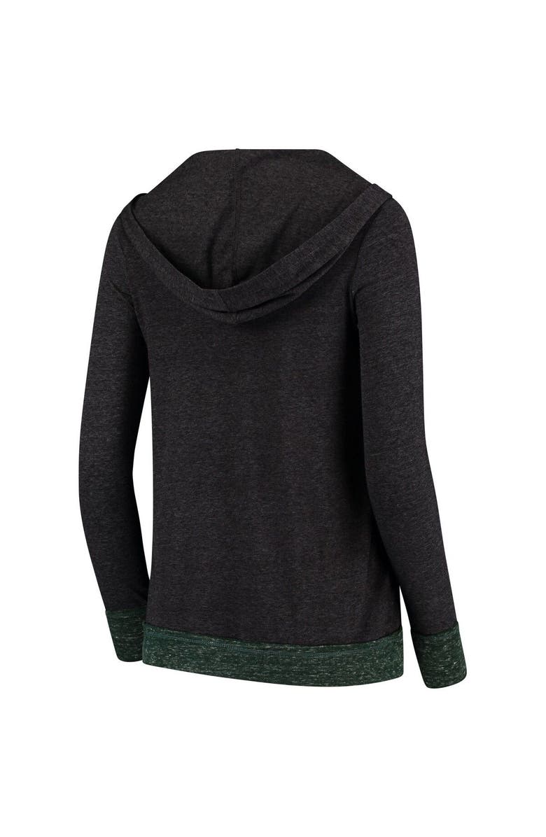 COLOSSEUM Women's Colosseum Heather Charcoal Michigan State Spartans Steeplechase Open Hooded Lightweight Cardigan, Alternate, color,