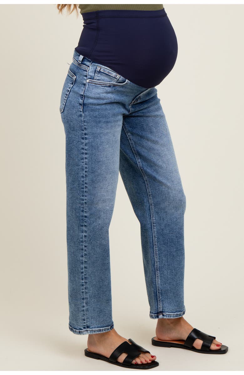 PinkBlush Slim Ankle Barrel Leg Maternity Jeans, Alternate, color, Blue