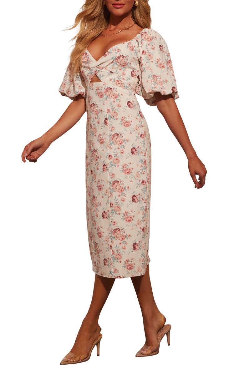 VICI Collection Cornelia Floral Print Puff Sleeve Dress, Alternate, color, 