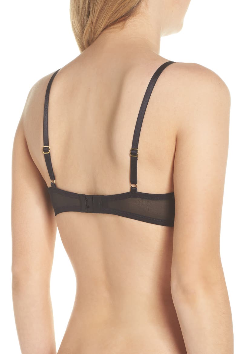 Flora Unlined Underwire Bra, Alternate, color, BLACK