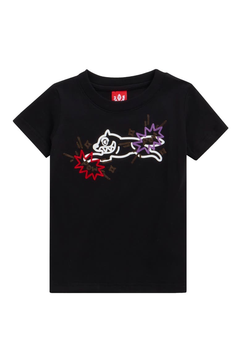 Kids' Pop Embroidered Cotton Graphic T-Shirt, Main, color, BLACK