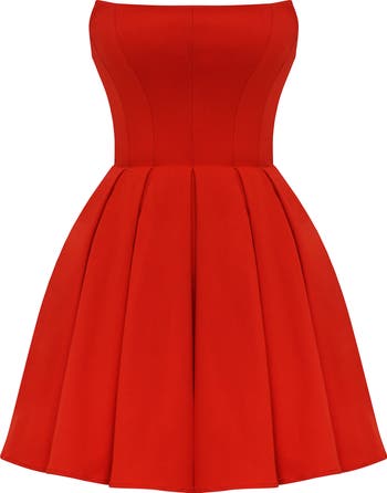 Emmanuela Strapless Corset Fit & Flare Minidress