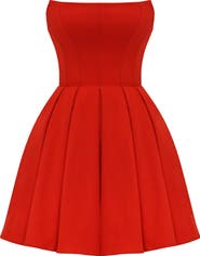 HOUSE OF CB Emmanuela Strapless Corset Fit & Flare Minidress