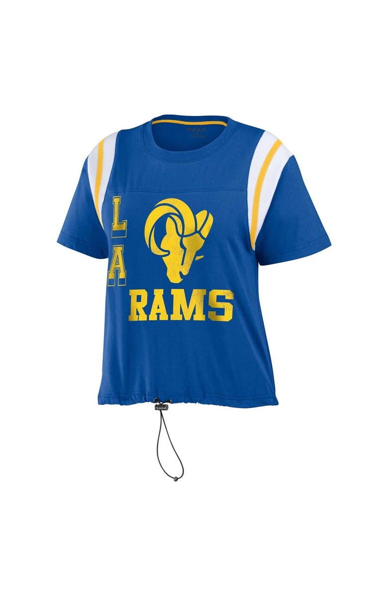 WEAR by Erin Andrews Women's WEAR by Erin Andrews Royal Los Angeles Rams Cinched Colorblock T-Shirt, Alternate, color, Royal