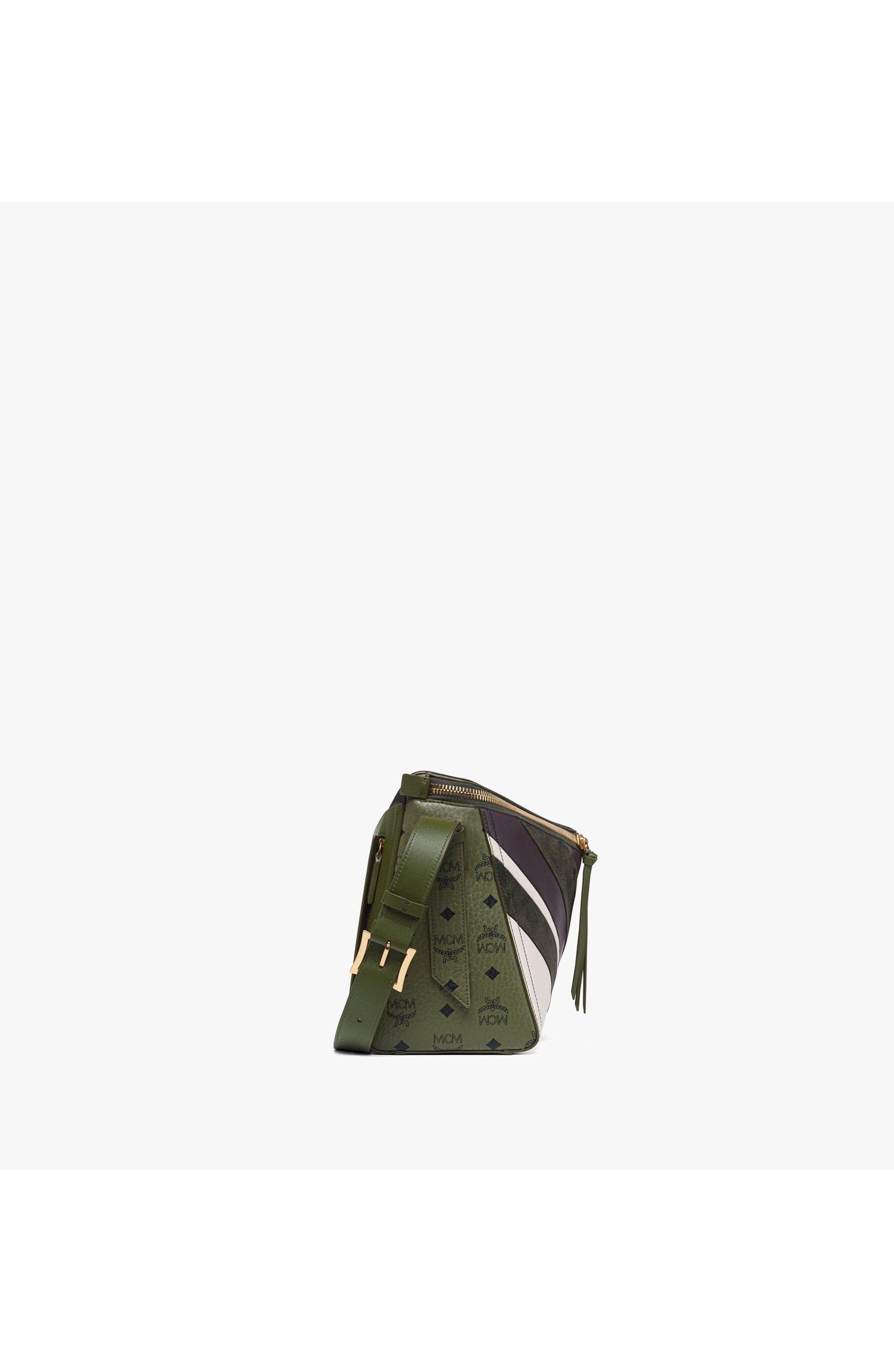 Medium Diamant 3D Shoulder Bag in Mega Herringbone Suede, Alternate, color, Khaki Moss Suede