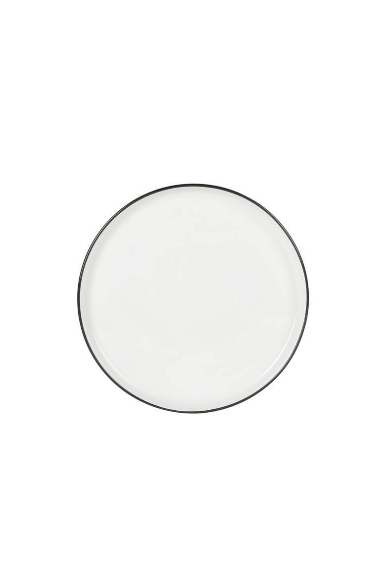 Rothernberg Stackable Porcelain Dinnerware Set, Alternate, color, White with Black Rim