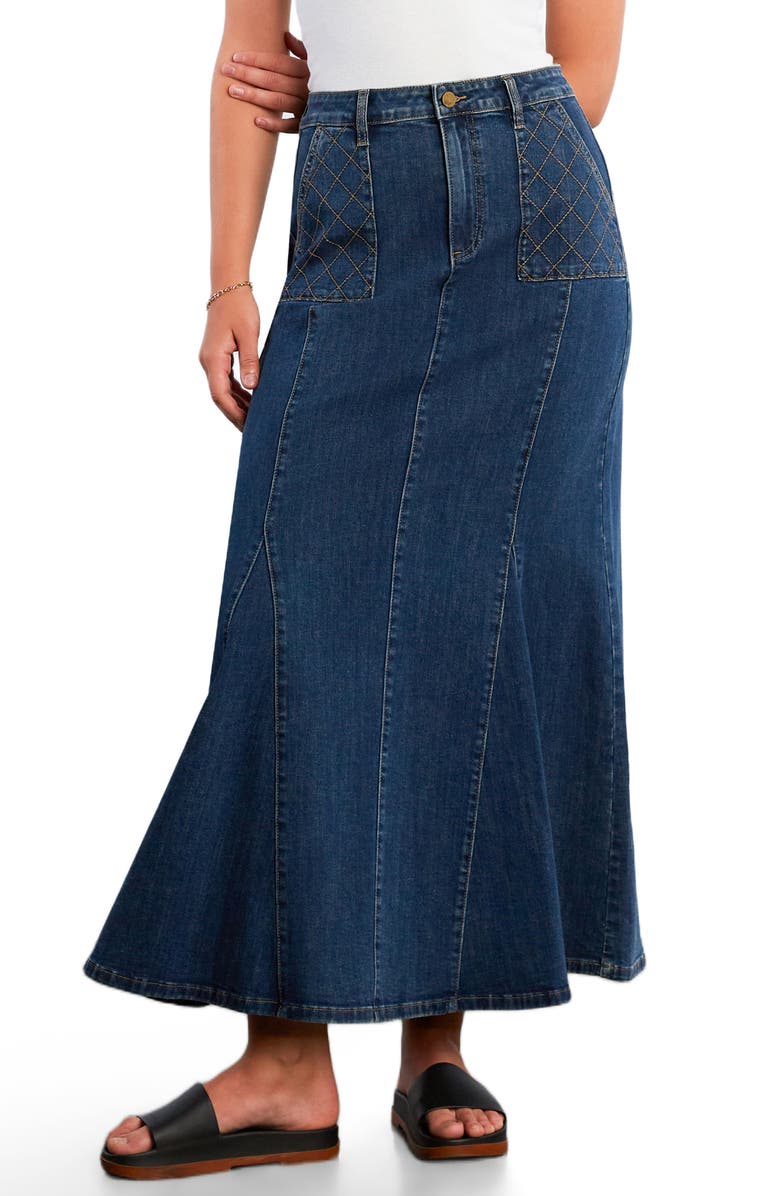 Wash Lab Denim My Queen Denim Maxi Skirt, Main, color, Dusk Blue
