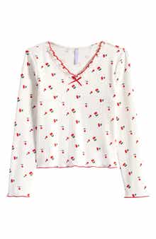 Kids' Cherry Print Long Sleeve T-Shirt