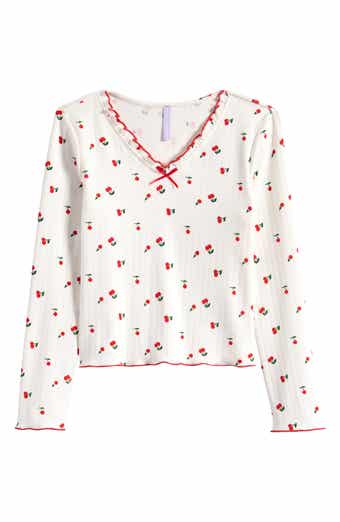 Kids' Cherry Print Long Sleeve T-Shirt
