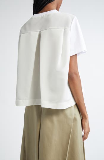 Sacai Nylon Twill & Cotton Jersey T-Shirt | Nordstrom