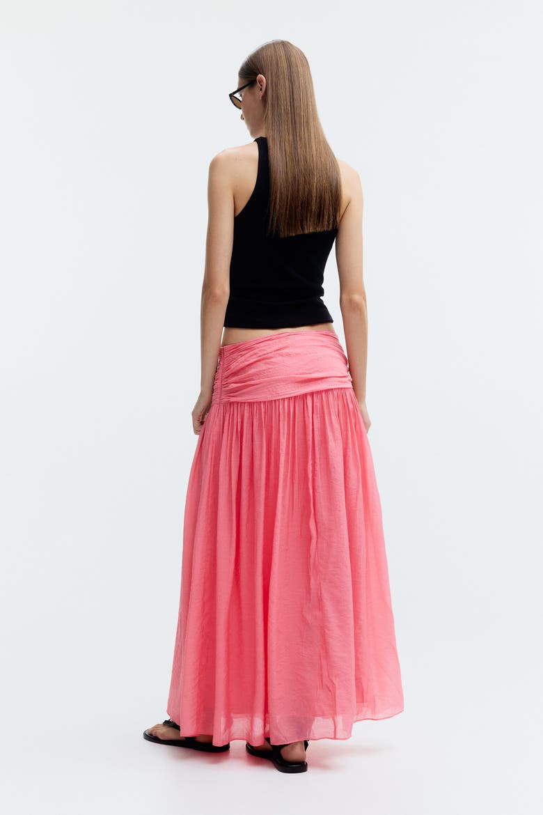 Gathered Crêpe Skirt, Alternate, color, Pink
