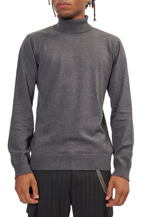 Roll Neck Rib Knit Sweater