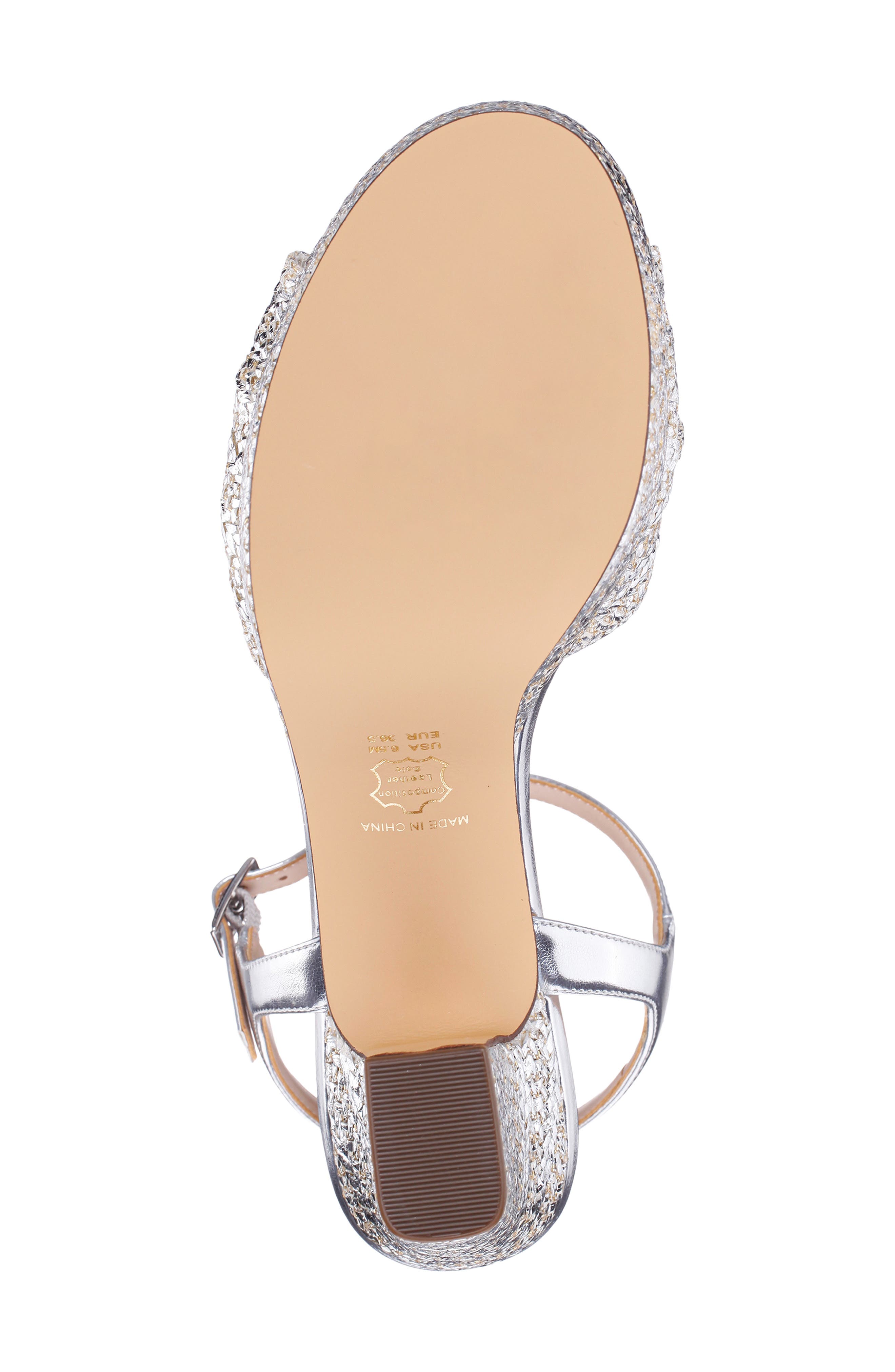 Nina Metallic Block Heel Platform Sandal, Alternate, color, Silver