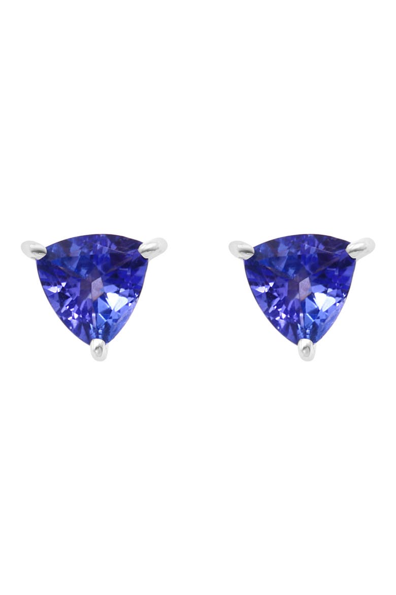 Sterling Silver Tanzanite Stud Earrings, Main, color, PURPLE