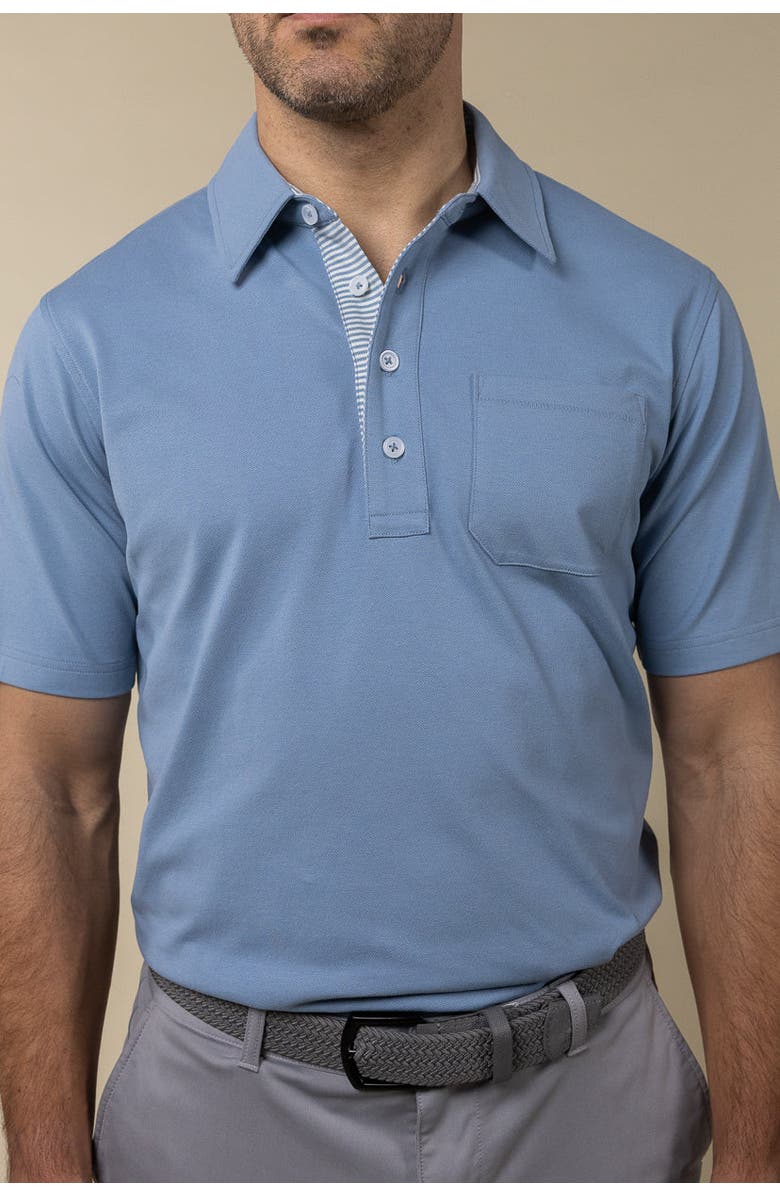 ASHWORTH GOLF Uppers Polo, Alternate, color, Denim