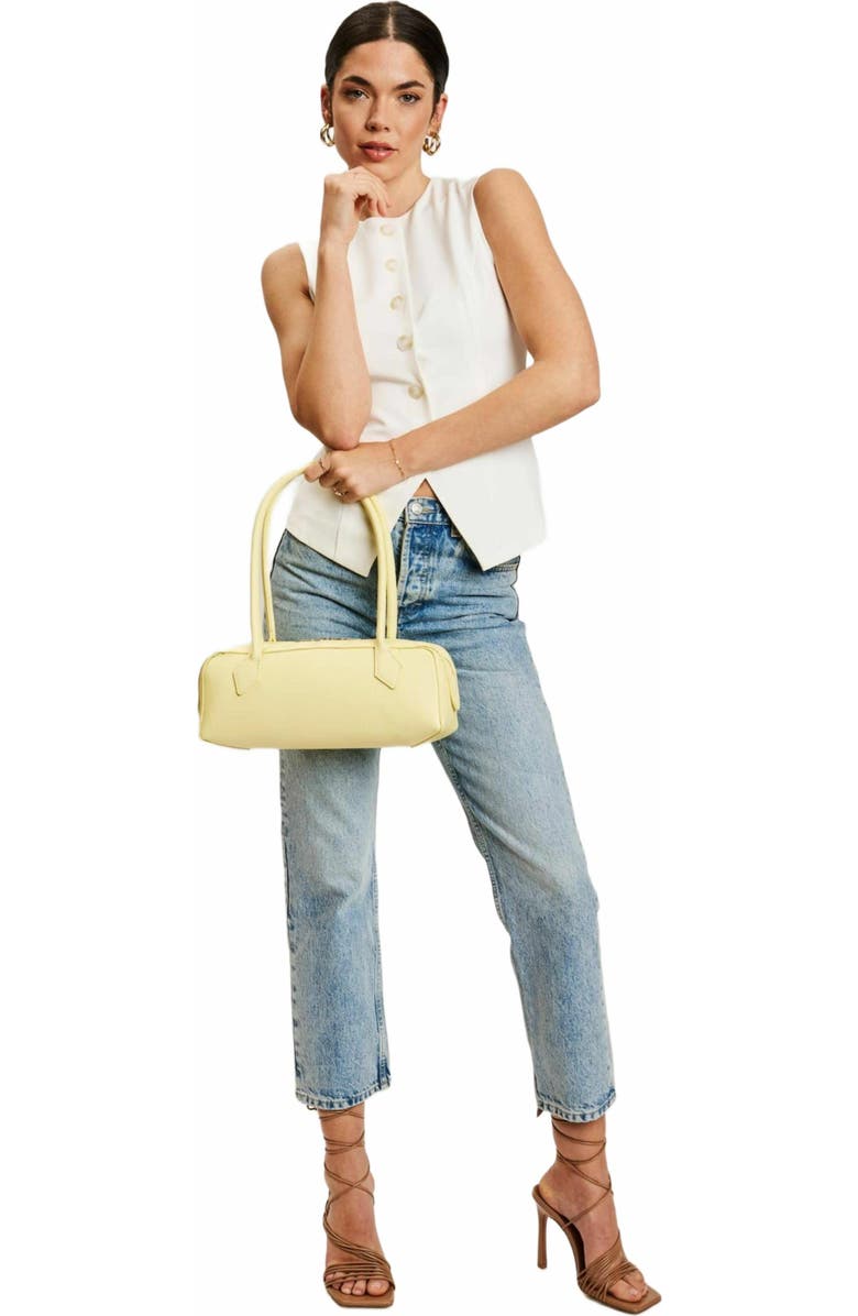 MODA LUXE Betty Vegan Leather Shoulder Bag for Women in Butter Yellow, Alternate, color, Butter