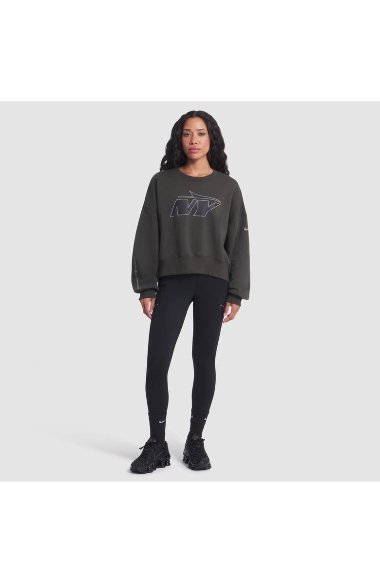 Nike Women's Nike Gotham Green New York Jets 2025 Rivalries Collection Oversized Phoenix Fleece Sweatshirt, Alternate, color, Green