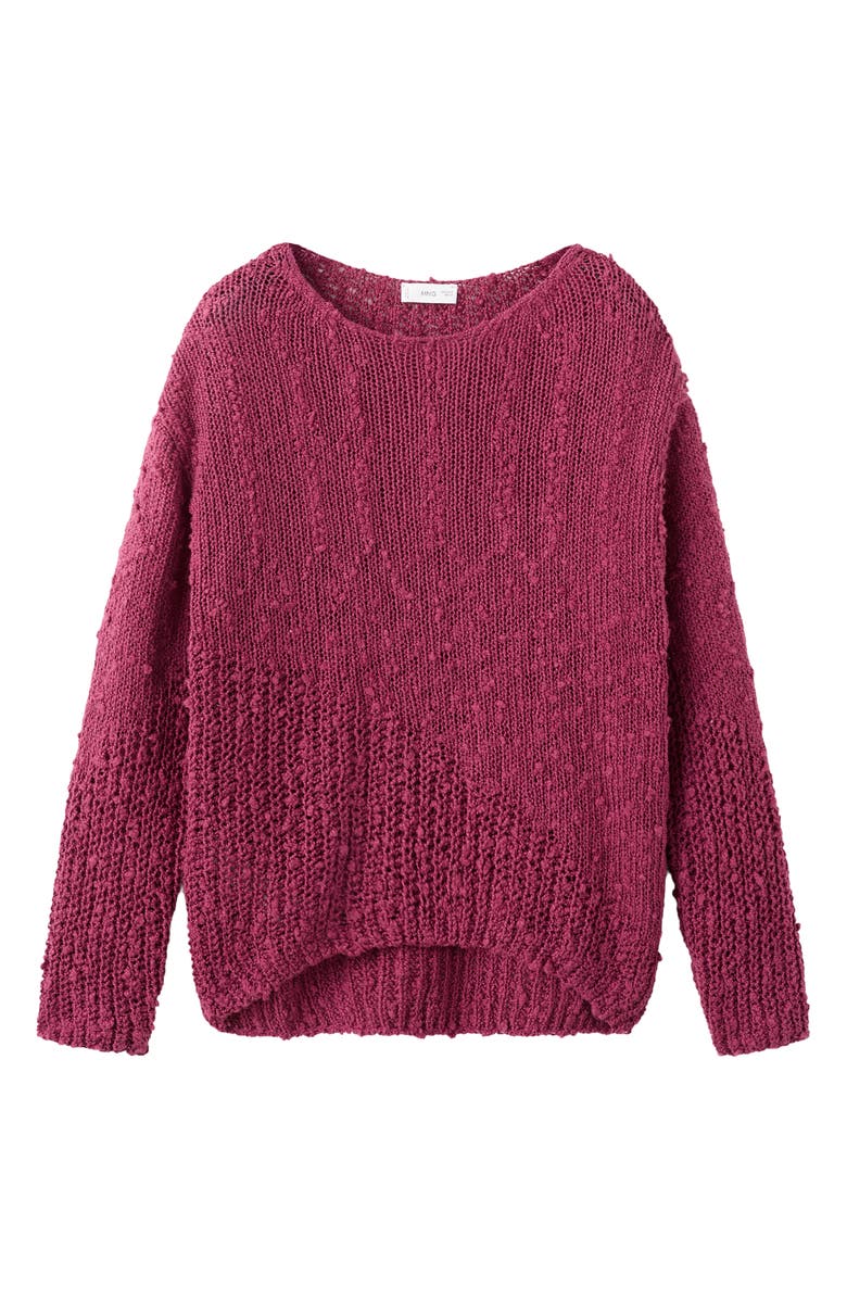 MANGO TEEN Nubby Oversize Cotton Blend Sweater, Alternate, color,