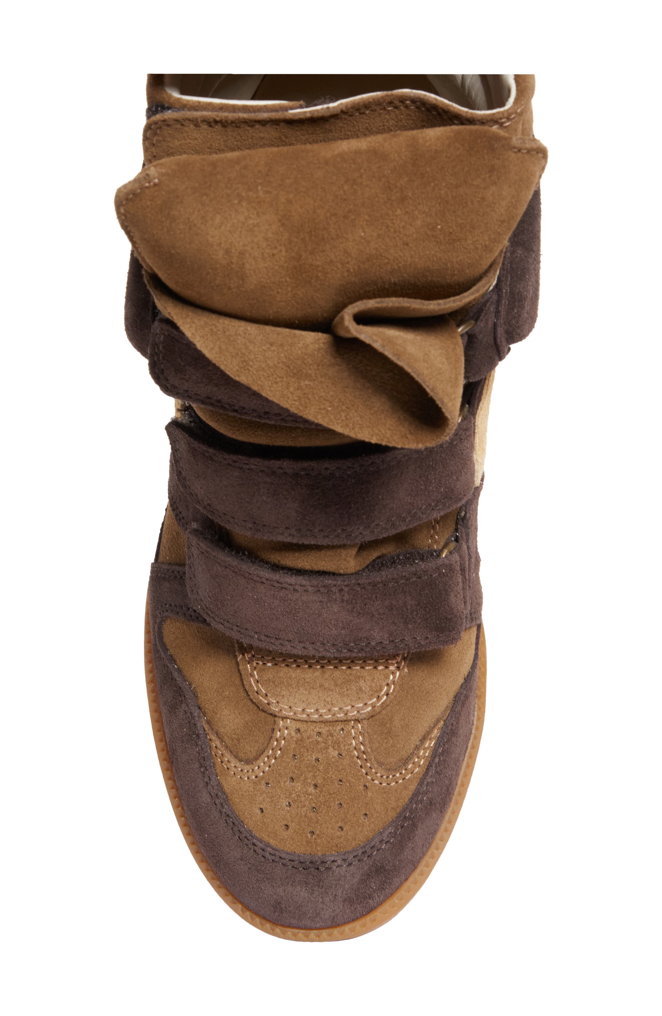 Bekett Wedge High Top Sneaker, Alternate, color, CHOCOLATE/ SAND BROWN
