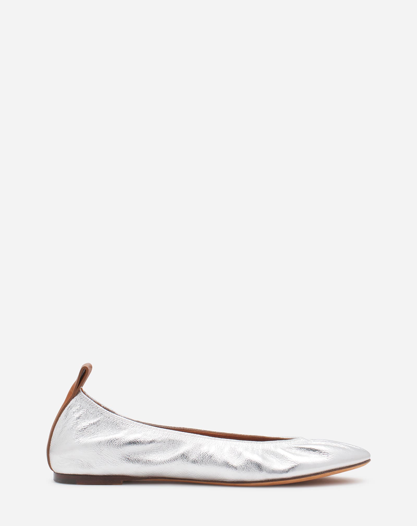 Lanvin THE BALLERINA FLAT IN METALLIC LEATHER, Main, color, 