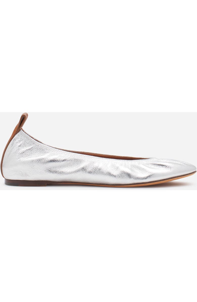 Lanvin THE BALLERINA FLAT IN METALLIC LEATHER, Main, color,