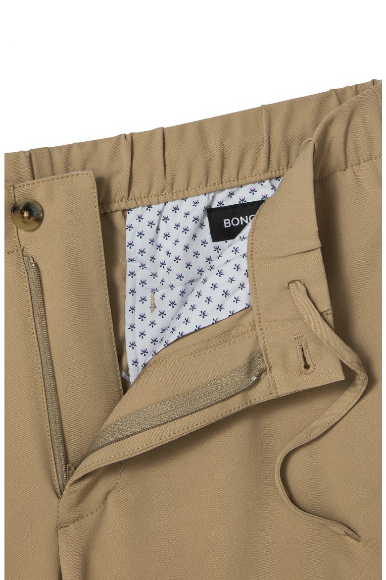 Flat Front Stretch Cotton Chinos, Alternate, color, SAHARA KHAKI