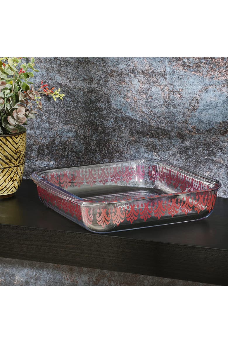 1.8 Quart Spicy Cloves Glass Square Baker, Alternate, color, Pink