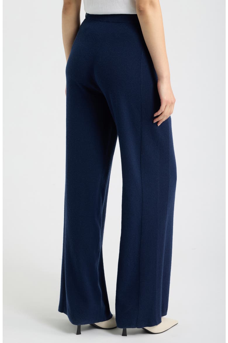 Lucy Wide Leg Wool Blend Pants, Alternate, color, NAVY