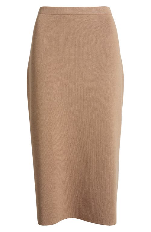 Tahari Asl Knit Midi Skirt In Clay