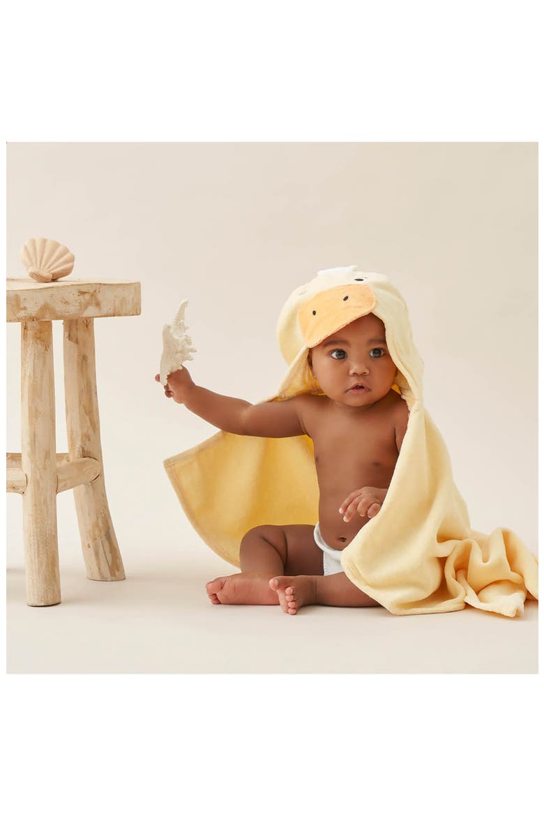 Terry Velour Hooded Duck Towel, Alternate, color, DUCK