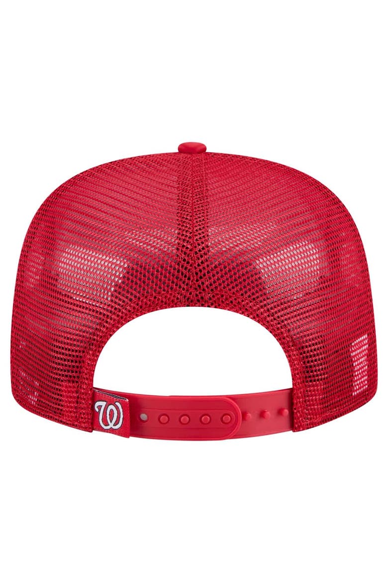 Men's New Era Red Washington Nationals Retro Satin Script Golfer Adjustable Hat, Alternate, color, Red