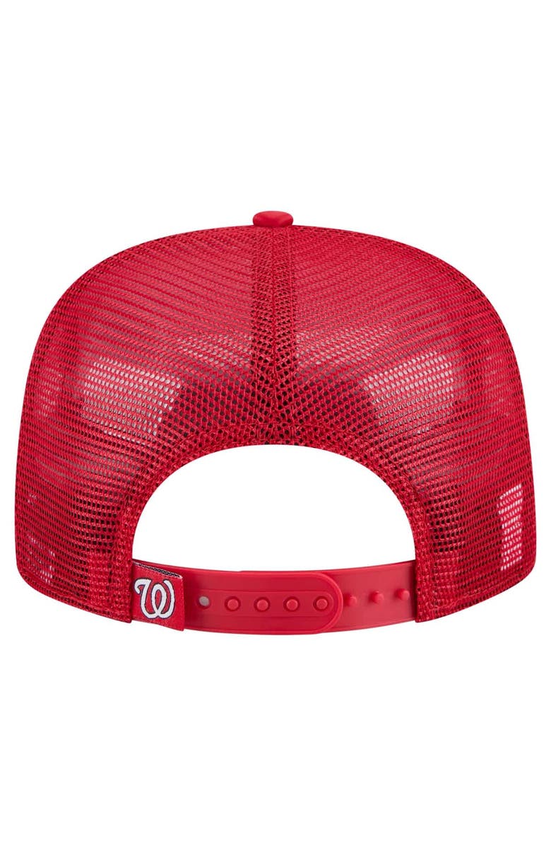 New Era Men's New Era Red Washington Nationals Retro Satin Script Golfer Adjustable Hat, Alternate, color, Red