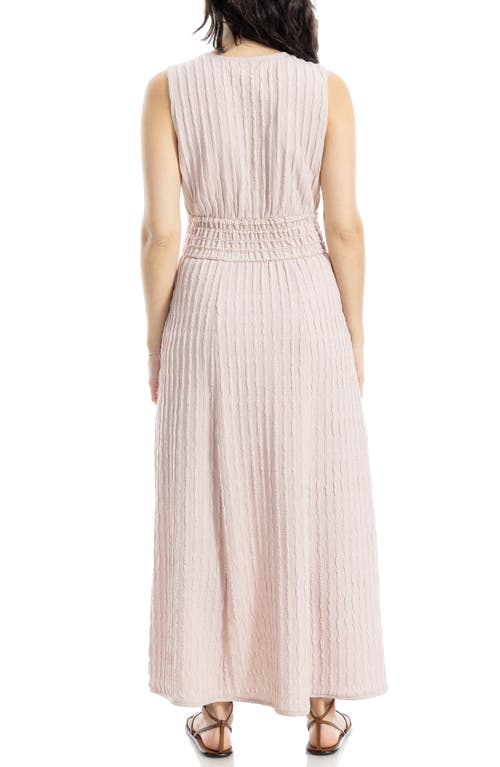 Max Studio Textured Knit Sleeveless Maxi Dress In Blush