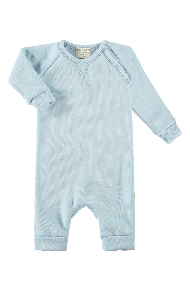PAIGELAUREN Heavyweight Fleece Romper, Main, color, Blue
