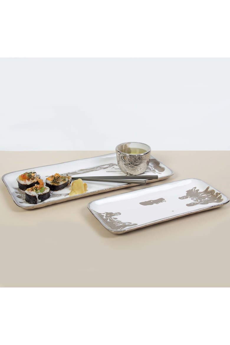Dansbury Rectangle Tray, Alternate, color, Silver