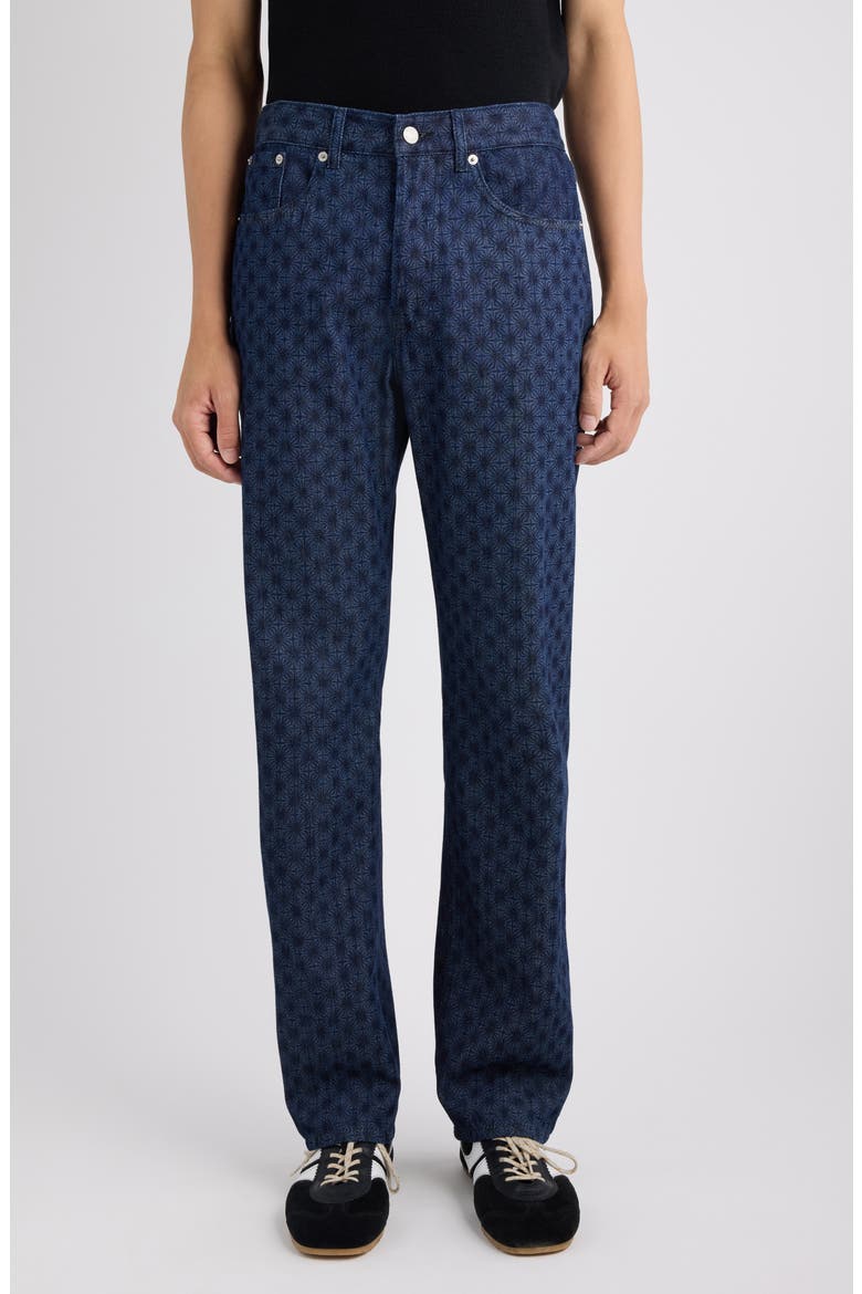 Panthero Bis Print Denim Straight Leg Jeans, Main, color, DESSIN BLUE