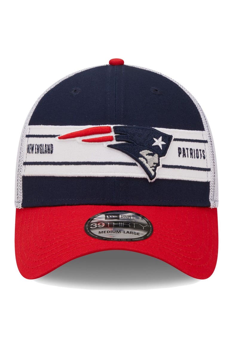 Men's New Era Navy/Red New England Patriots Team Banded 39THIRTY Flex Hat, Alternate, color, Navy