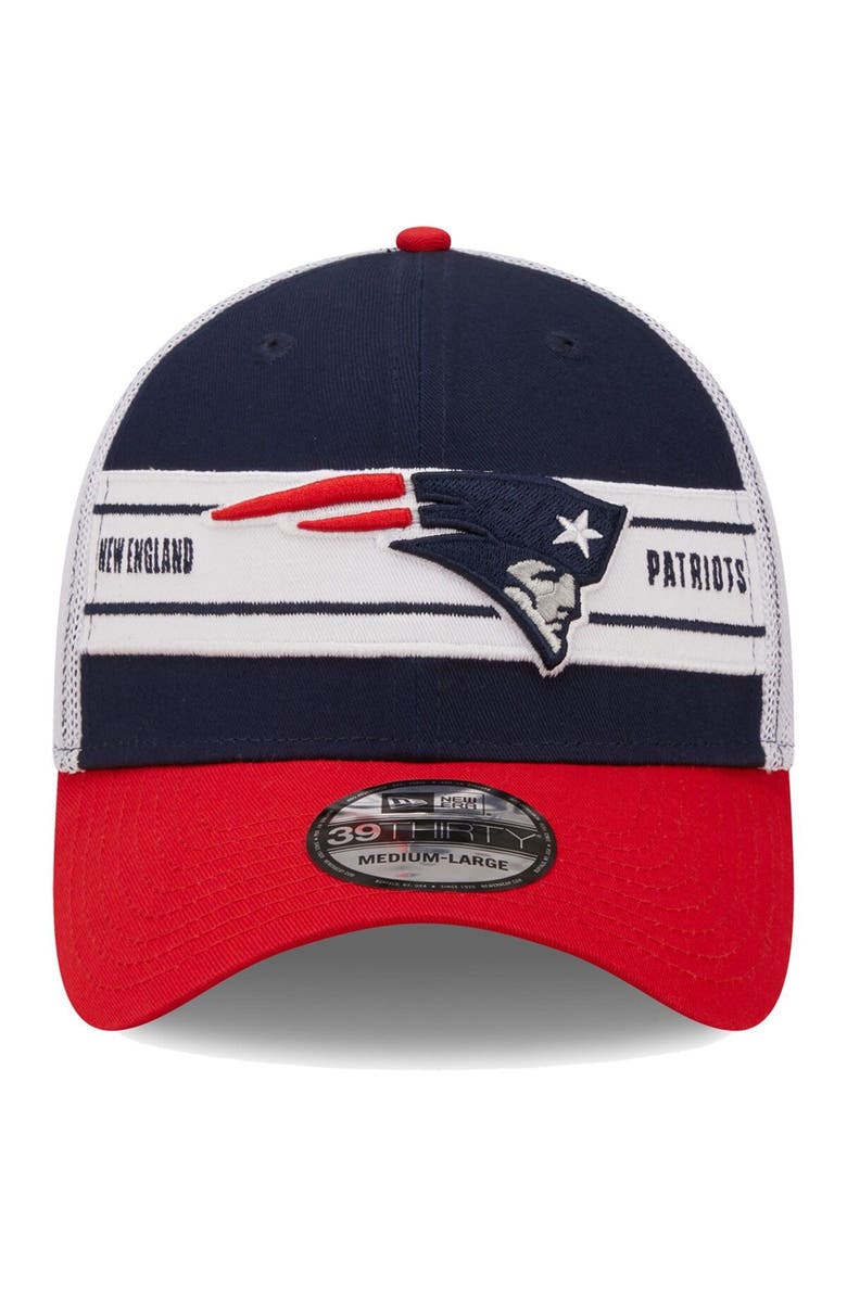 New Era Men's New Era Navy/Red New England Patriots Team Banded 39THIRTY Flex Hat, Alternate, color,