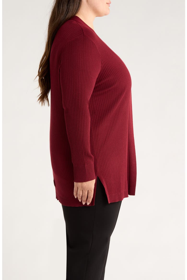 Sutton Rib Cardigan, Alternate, color, BORDEAUX