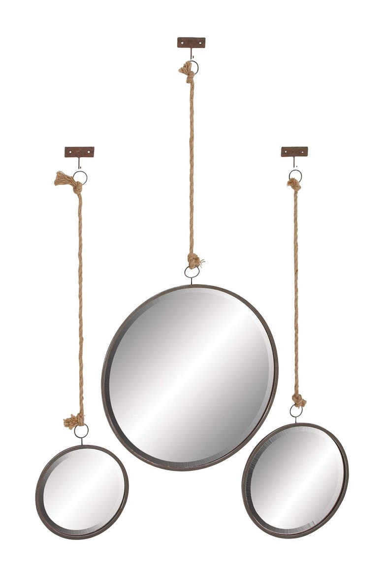 Gray Glam Wall Mirror - Set of 3, Alternate, color, GREY
