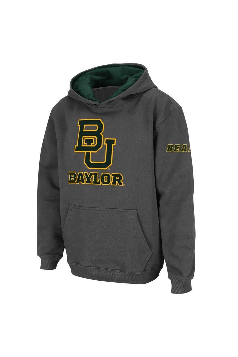 Youth Stadium Athletic Charcoal Baylor Bears Big Logo Pullover Hoodie, Main, color, Charcoal