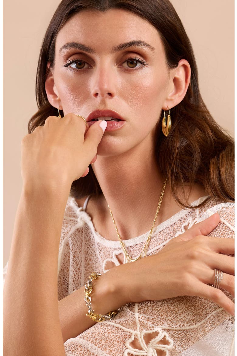 Long Pointed Hoop Earrings, Alternate, color, GOLD