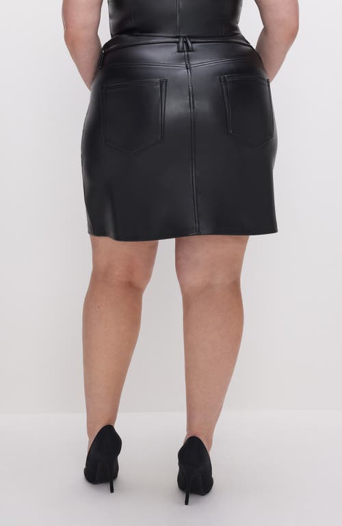 Good American Faux Leather Miniskirt In Black001