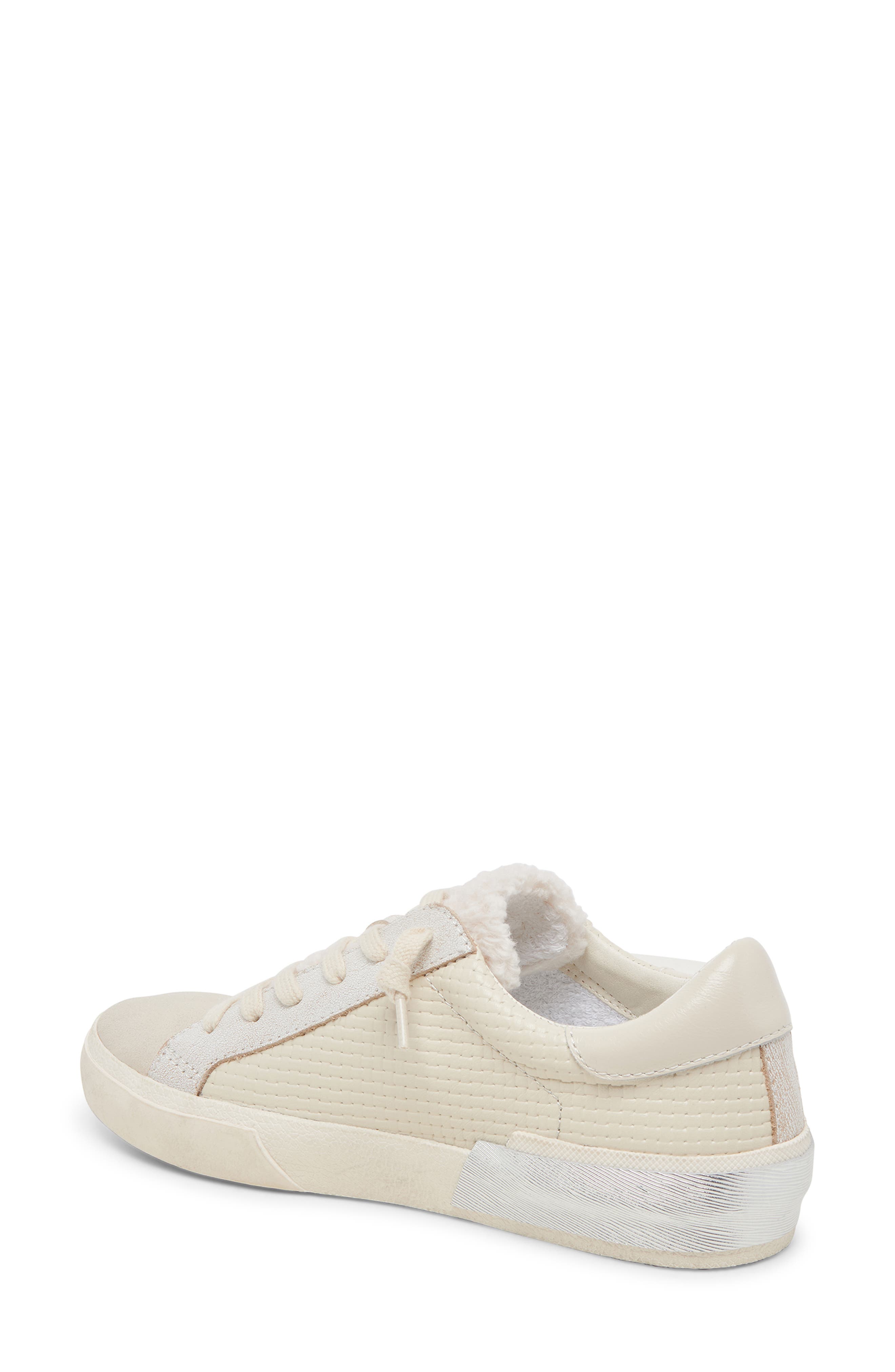 Zina Plush Sneaker, Alternate, color, OFF WHITE WOVEN