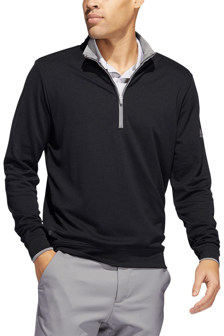 Recycled Polyester Half Zip Pullover, Main, color, BLACK