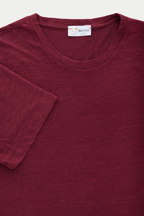 Wolf Vs. Goat (wvg) Short Sleeve Linen Crew Neck Tee In Brown