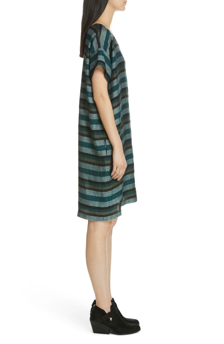 Eileen Fisher ROUND NECK S/S SHORT DRESS, Alternate, color, 