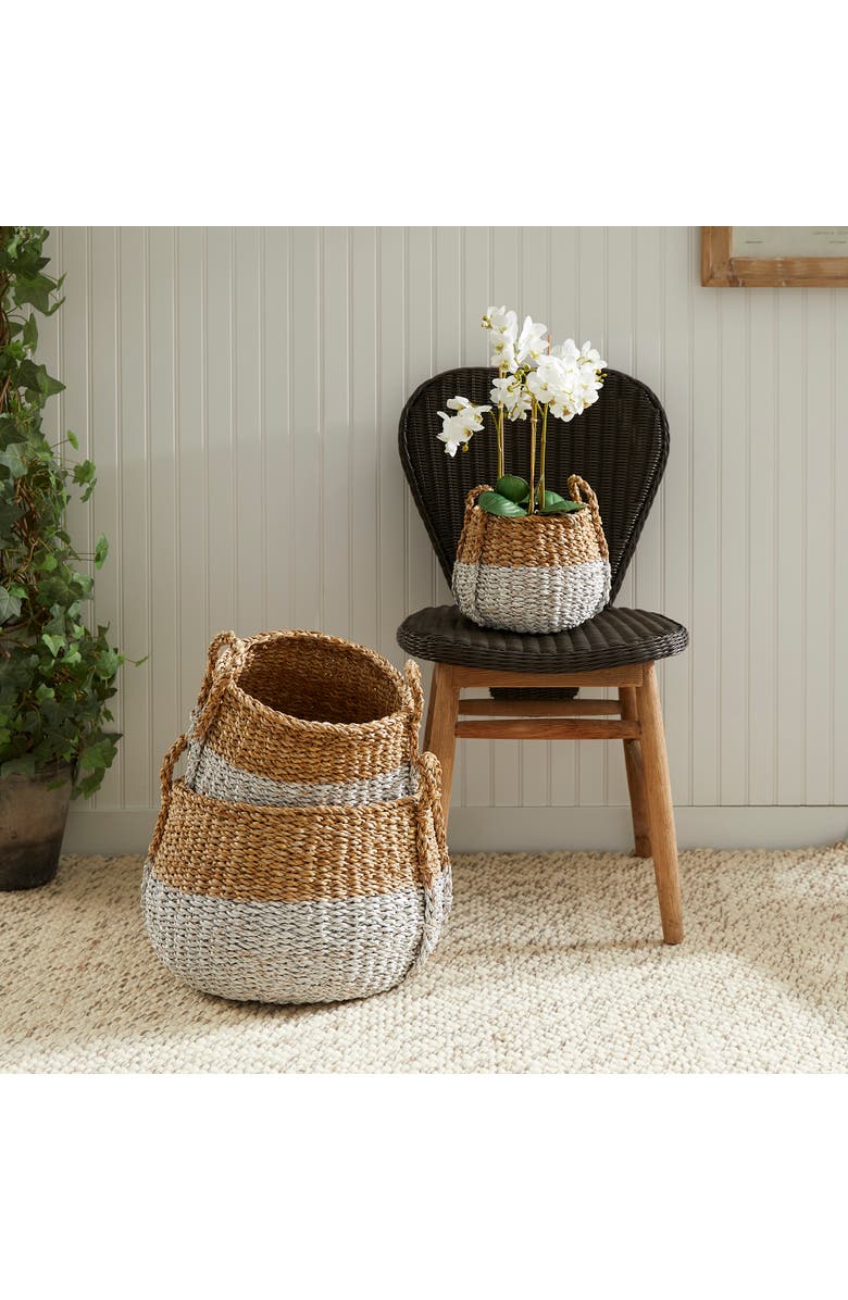 Napa Home & Garden Seagrass Round Baskets With Handles, Set Of 3, Alternate, color, Brown