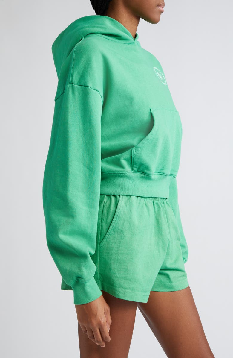 Sporty & Rich Cropped Cotton Hoodie, Alternate, color, 