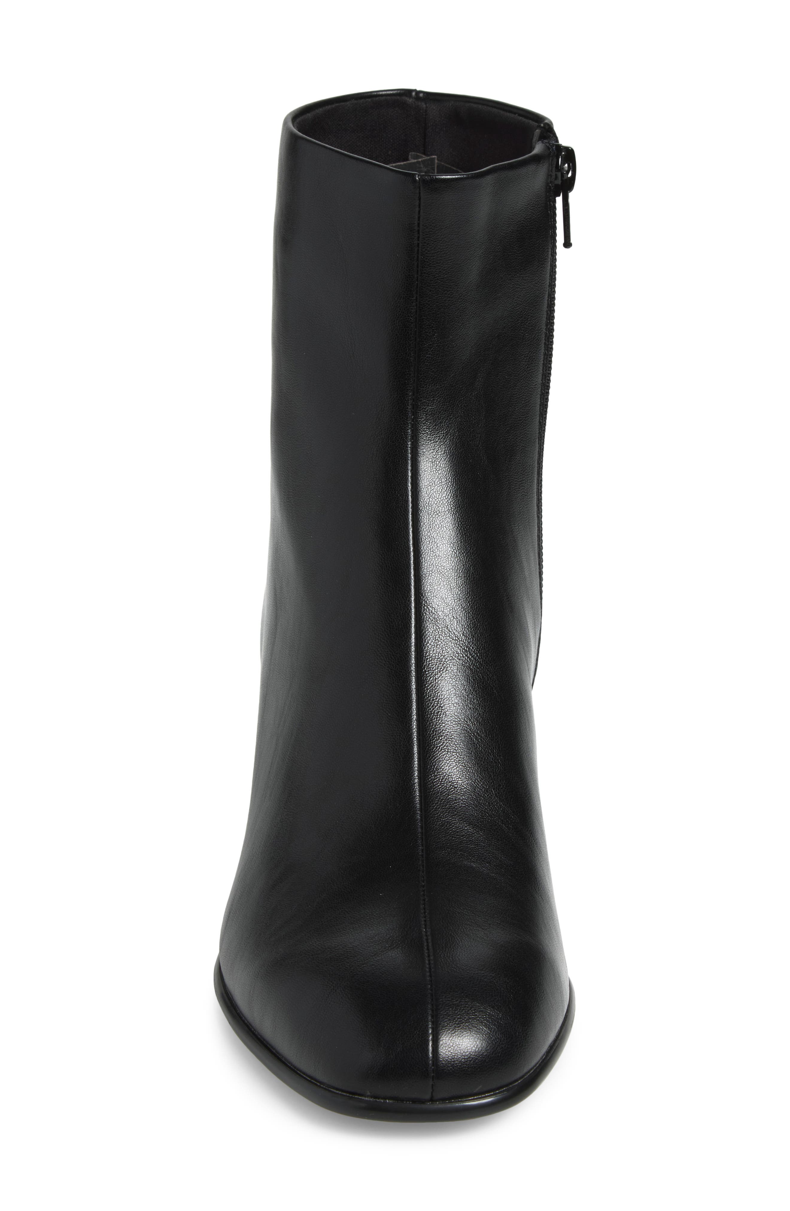 Sesan Faux Leather Ankle Bootie, Alternate, color, BLACK